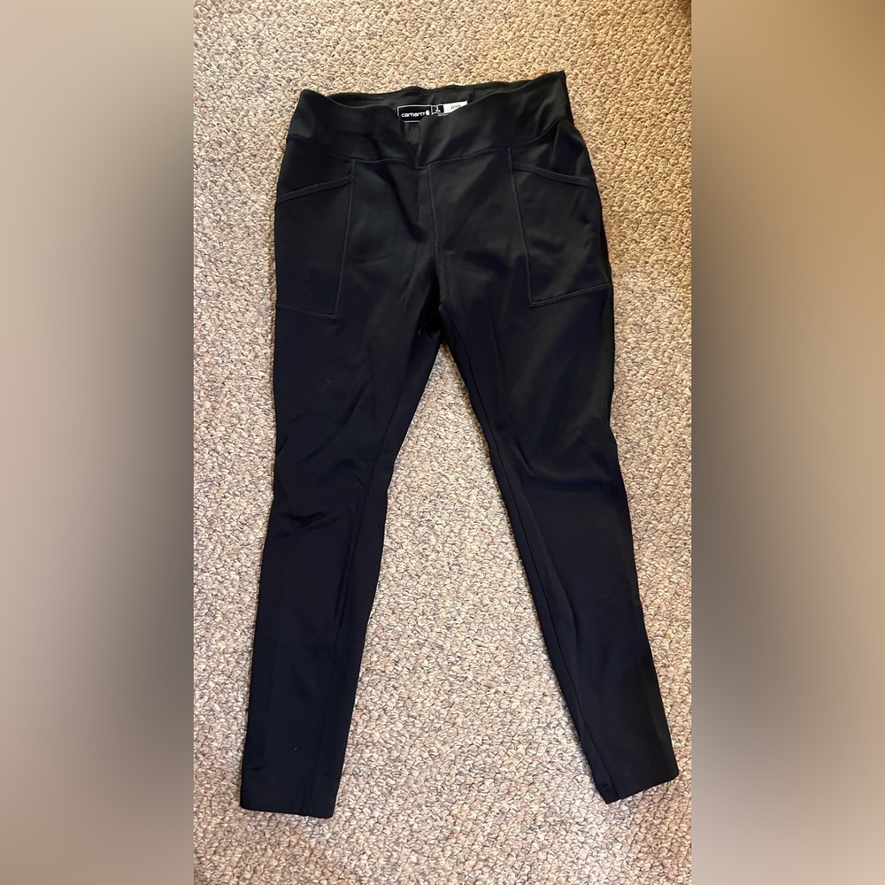 Black carhartt WOMEN'S RUGGED FLEX® HEAVYWEIGHT POCKET LEGGING